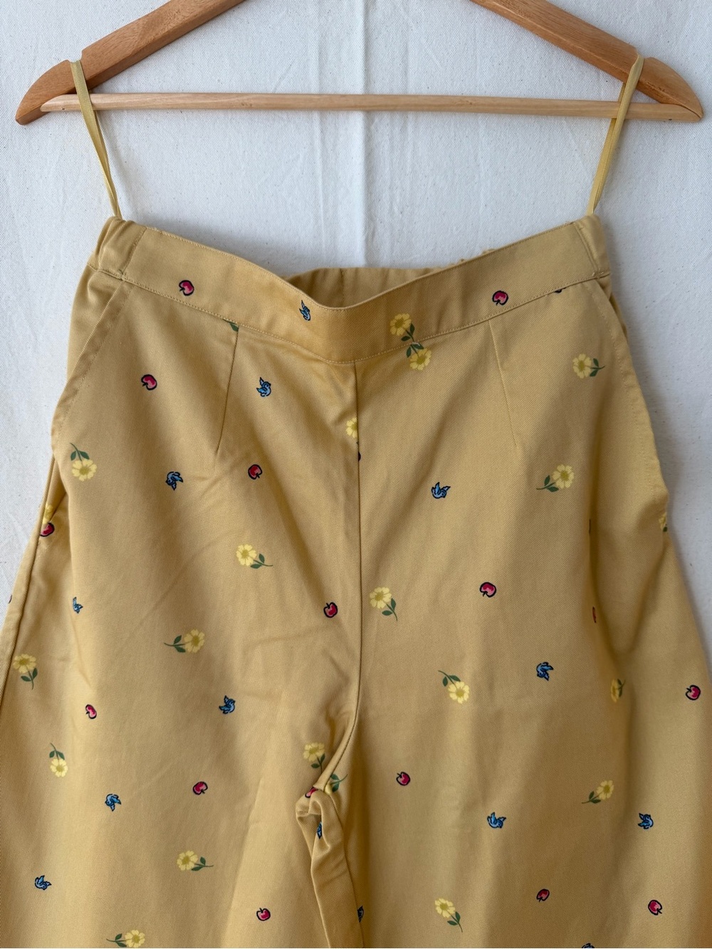 Snow White Navy Peplum Top with White Embroidered Collar & Beige Wide-Leg Pants - Picture 3 of 9